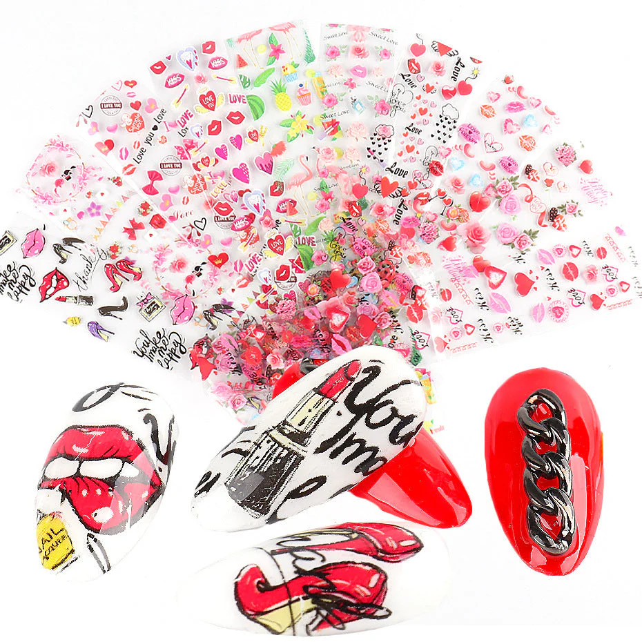 Love and Heart Nail Foil 10pcs - Image 2
