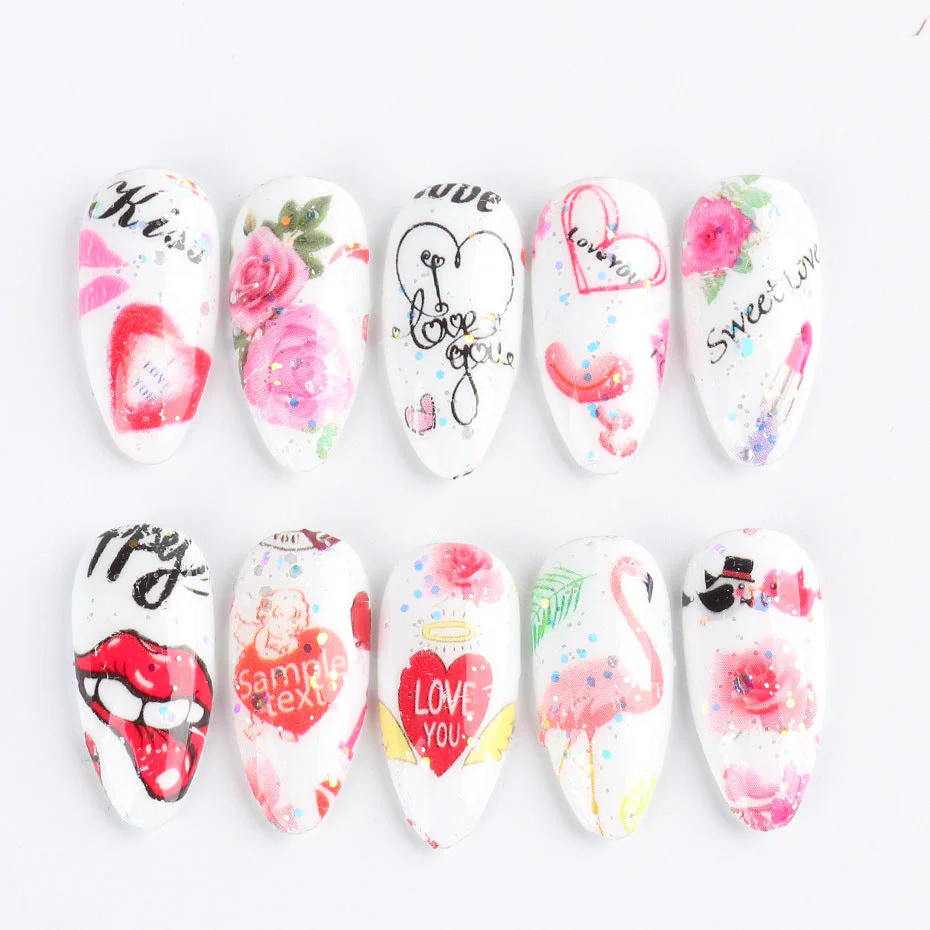 Love and Heart Nail Foil 10pcs - Image 4
