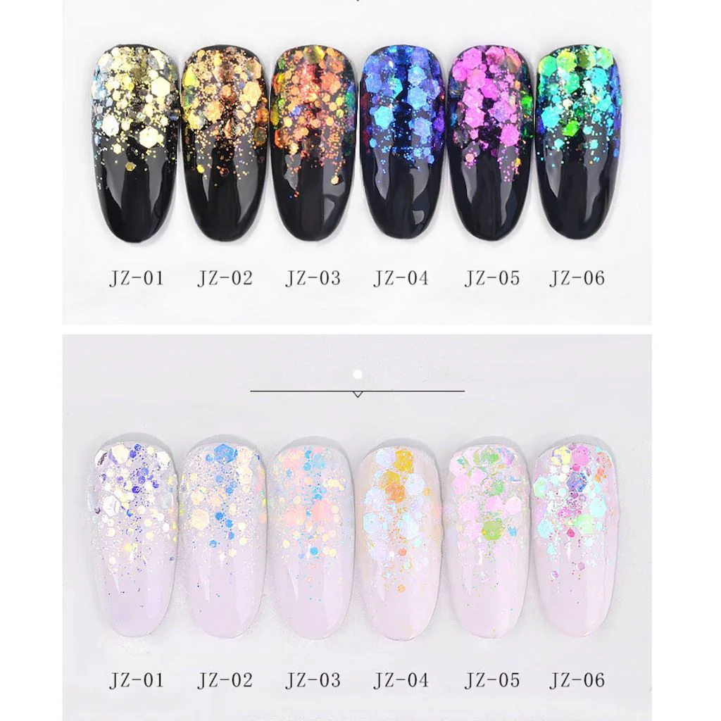 Mermaid Nail Flakes Holographic Glitter Jar - Image 3