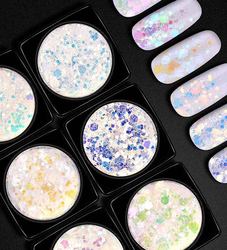 Mermaid Nail Flakes Holographic Glitter Jar - Image 4
