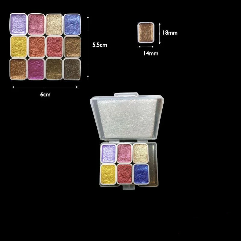 Metallic Marble Paint - Nail Art Watercolour Paint 12pcs - Image 7