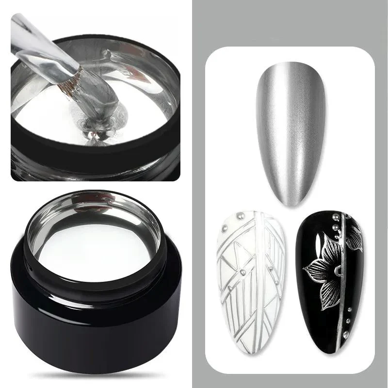 Metallic Silver & Gold Mirror Chrome Gels - Image 12