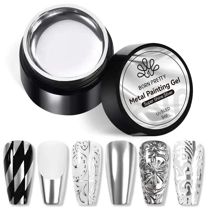 Metallic Silver & Gold Mirror Chrome Gels - Image 5