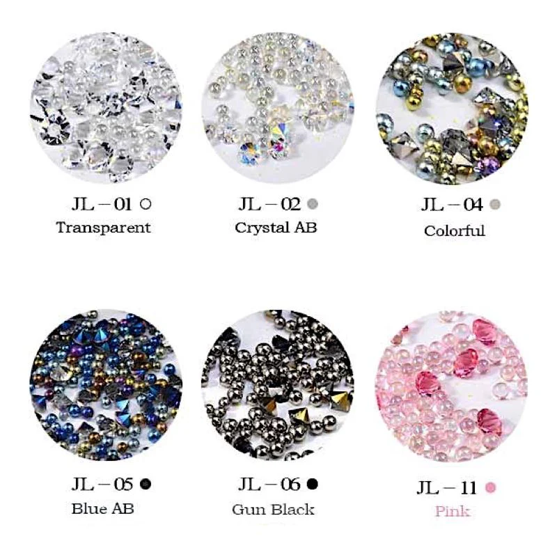 Micro Pixie Caviar Beads And Crystal Rhinestones 5g Jar - Image 3