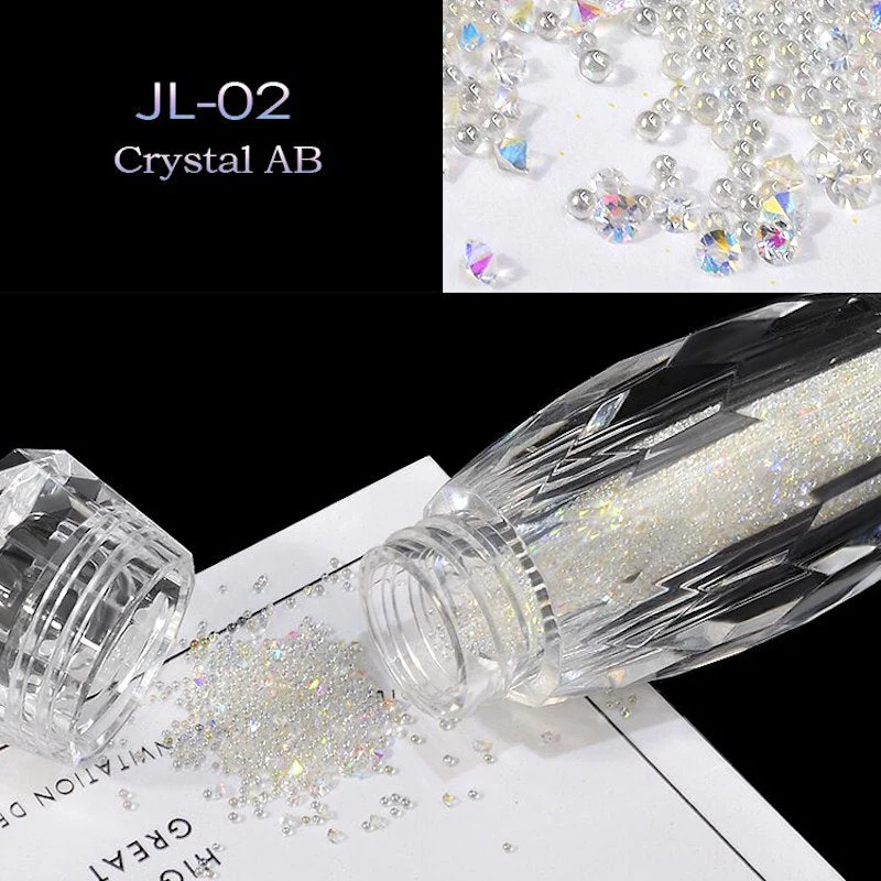 Micro Pixie Caviar Beads And Crystal Rhinestones 5g Jar - Image 5