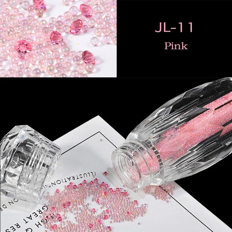 Micro Pixie Caviar Beads And Crystal Rhinestones 5g Jar - Image 9
