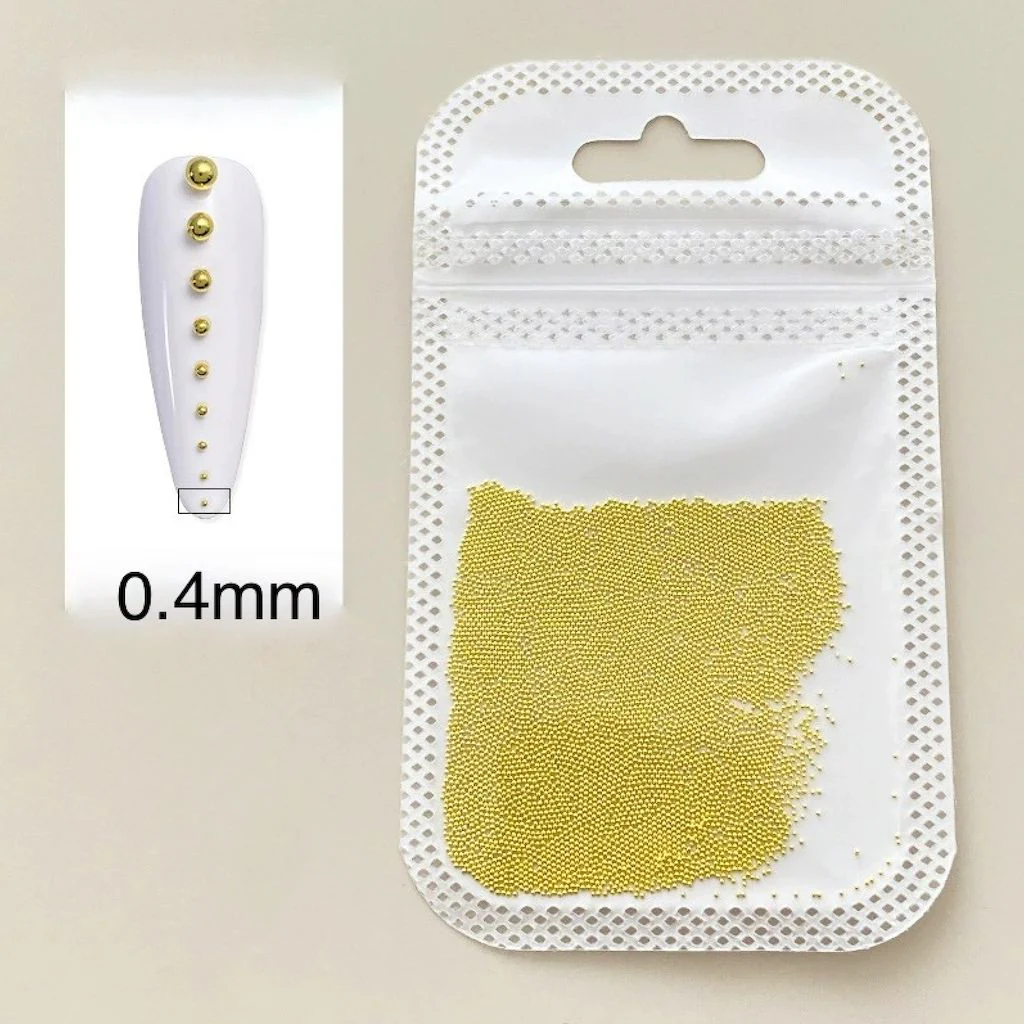 Mini Gold Nail Art Steel Beads - Image 2