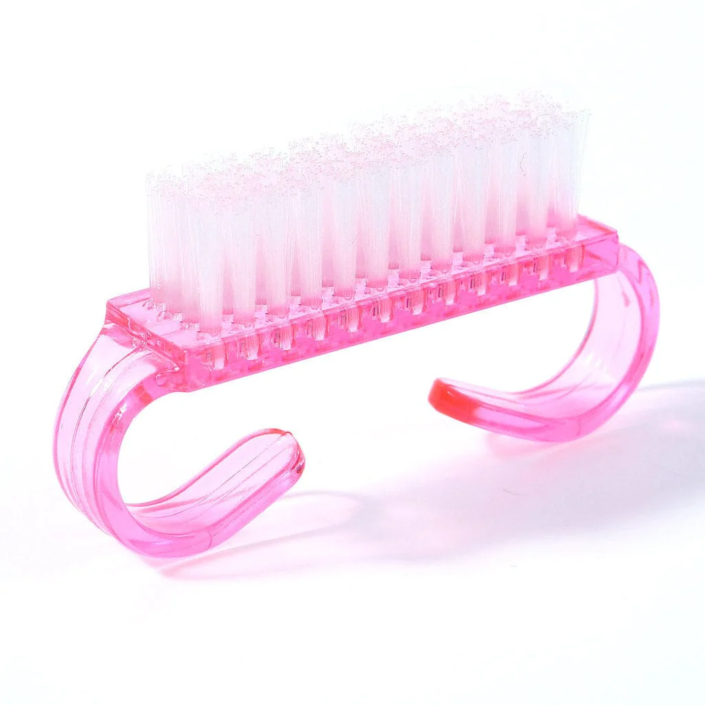 Mini Pink Nail Dusting Brush - Image 3