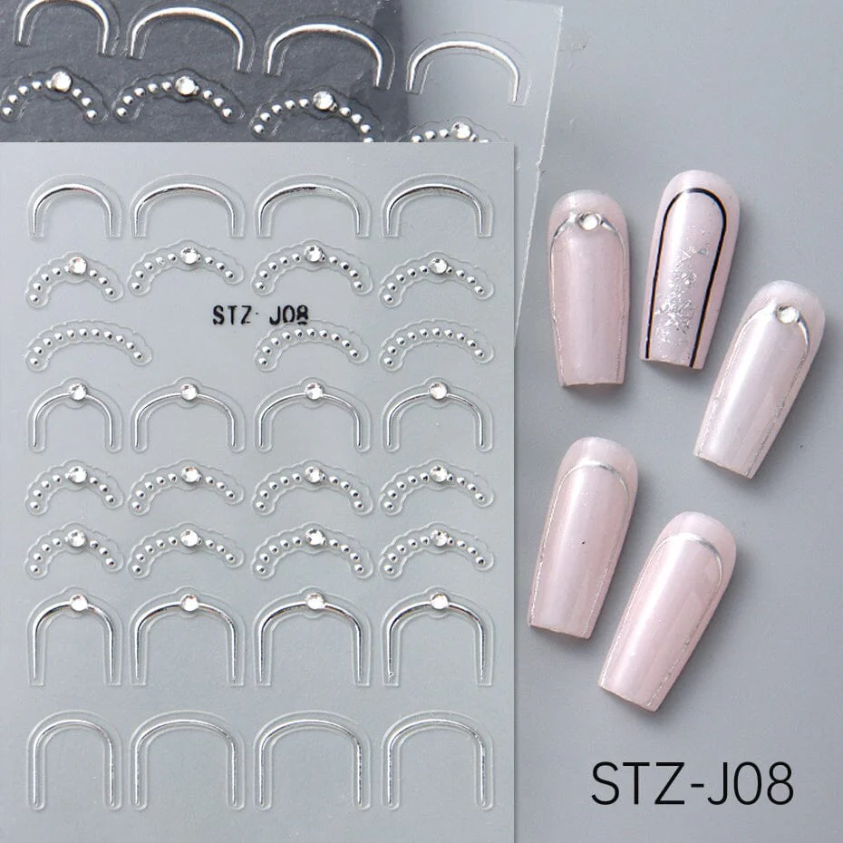 Minimalist French Nail Art Stickers - Image 10