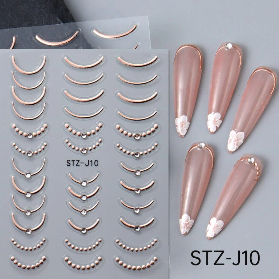 Minimalist French Nail Art Stickers - Image 12