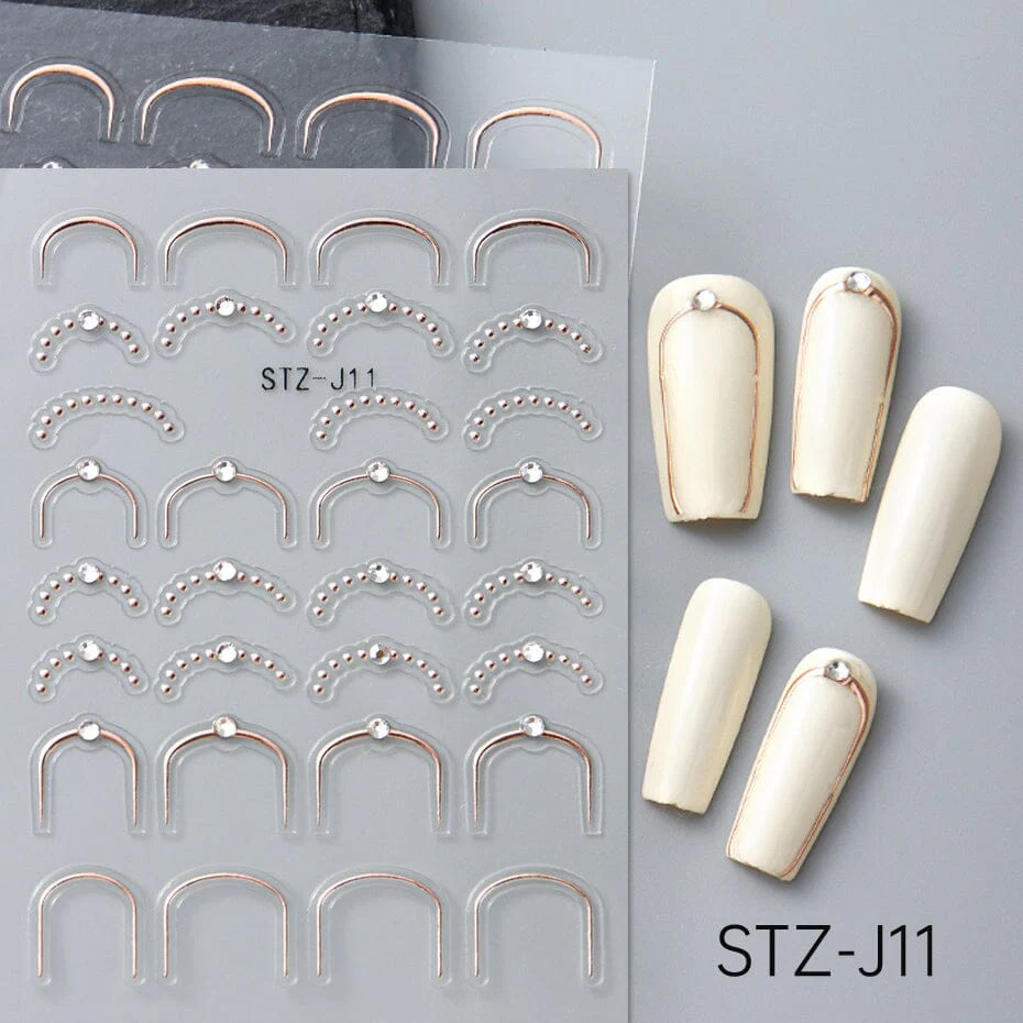 Minimalist French Nail Art Stickers - Image 13