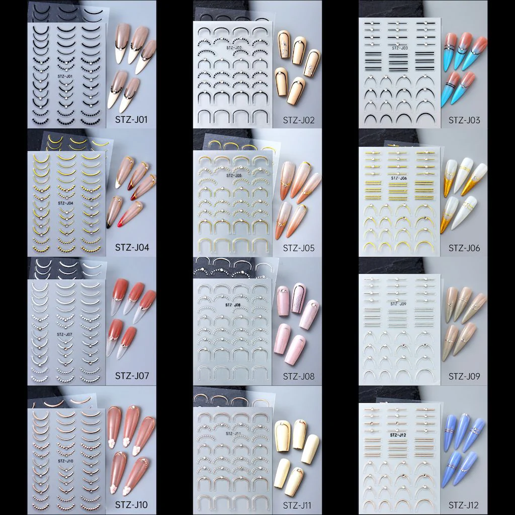 Minimalist French Nail Art Stickers - Image 2