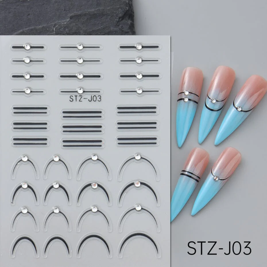 Minimalist French Nail Art Stickers - Image 5