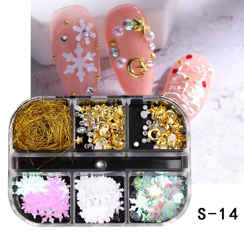 Mix 3D Christmas Nail Art Decoration (6-Grid Tray) - Image 3