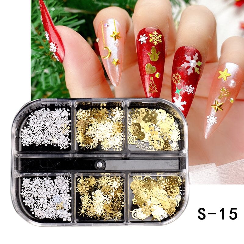 Mix 3D Christmas Nail Art Decoration (6-Grid Tray) - Image 4