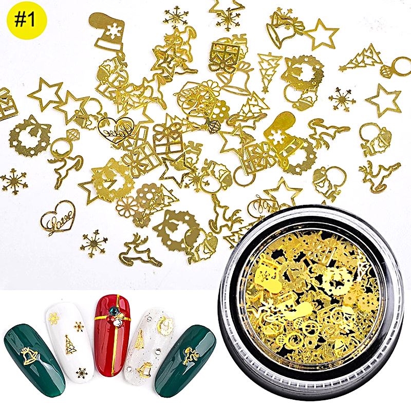 Mix 3D Nail Art Ultra Thin Gold Metal Slices - Image 5