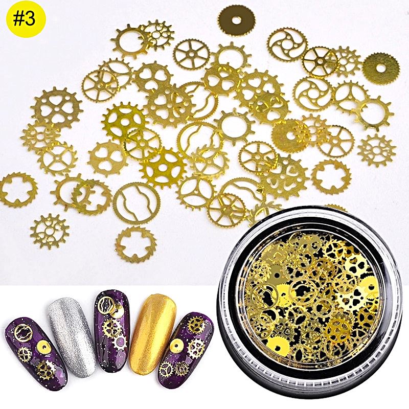 Mix 3D Nail Art Ultra Thin Gold Metal Slices - Image 7