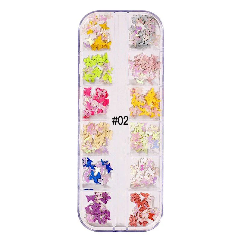 Mix Nail Art Decoration Flowers, Leaves and Butterflies Trays - Image 4