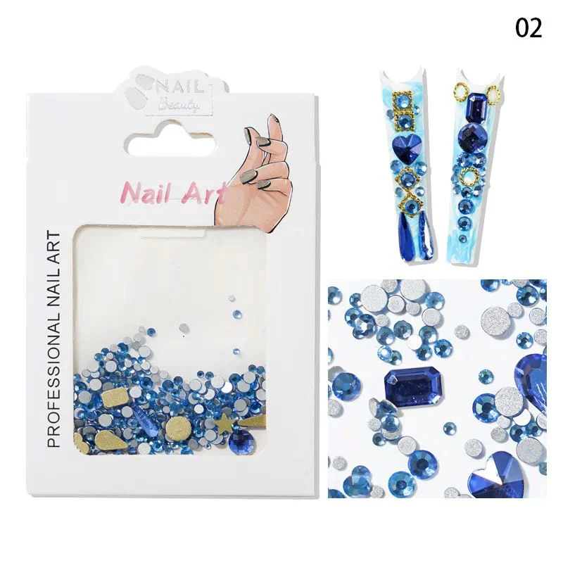 Mixed Colour & Shape Nail Art Rhinestones Pack - Image 5