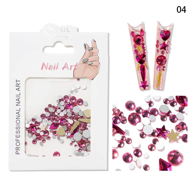 Mixed Colour & Shape Nail Art Rhinestones Pack - Image 7