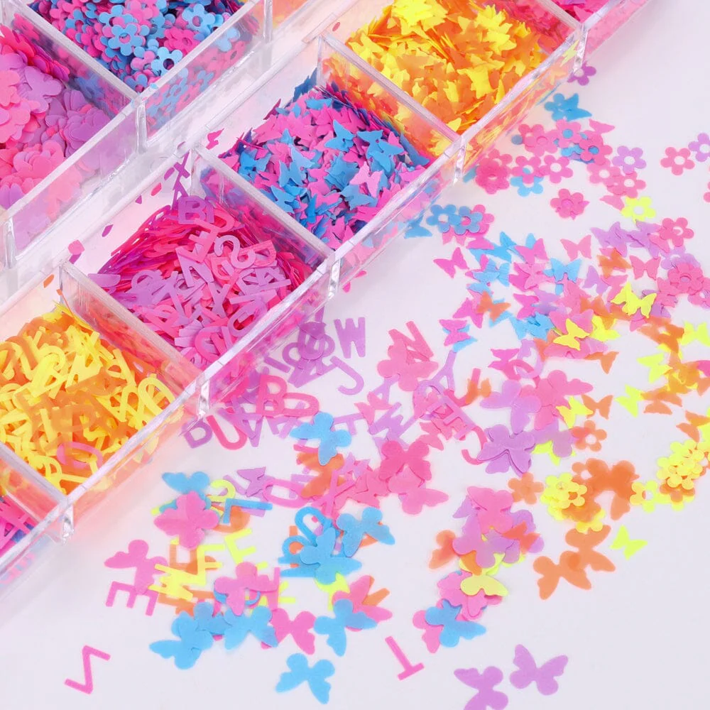 Mixed Colourful Nail Art Decoration Tray - Image 2