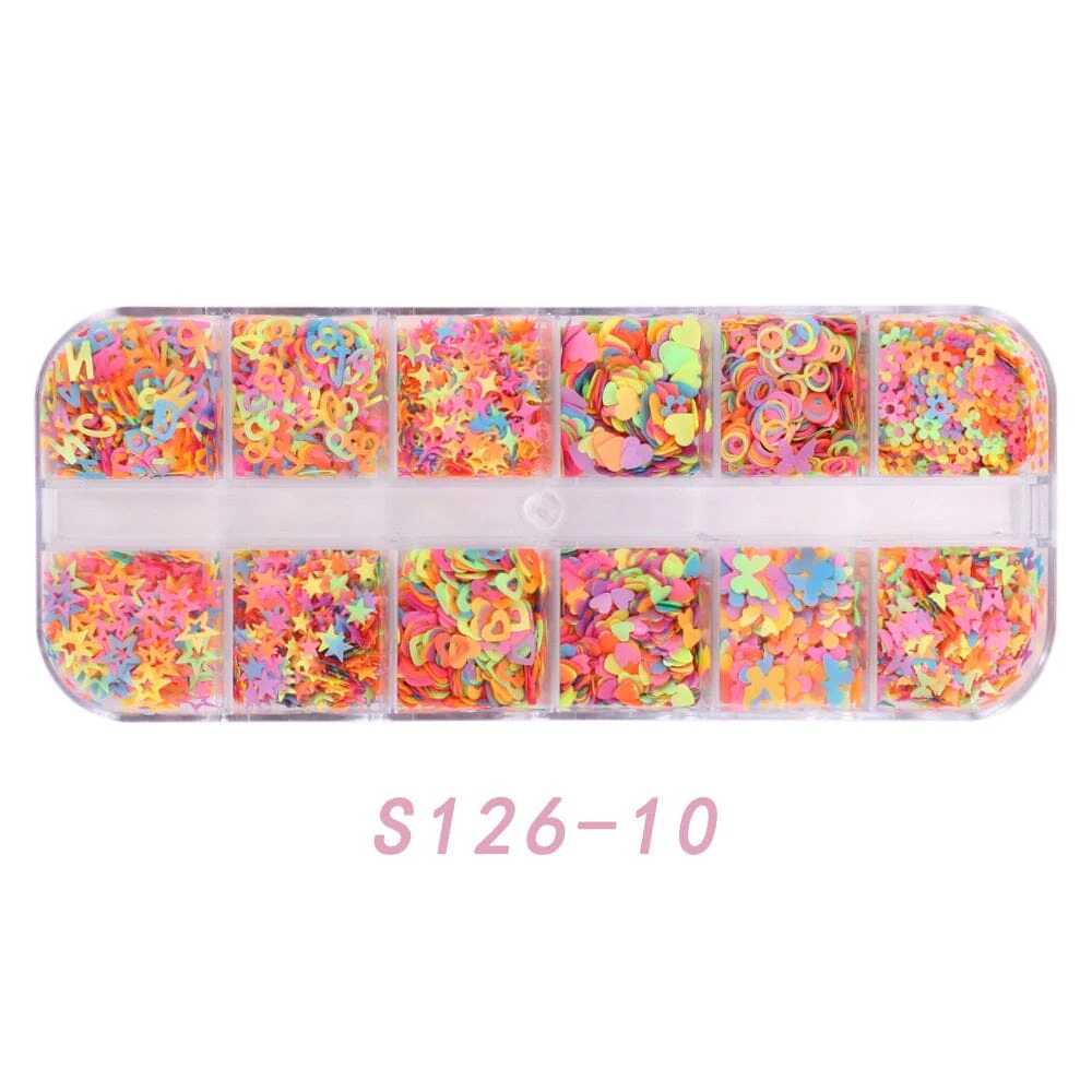 Mixed Colourful Nail Art Decoration Tray - Image 7
