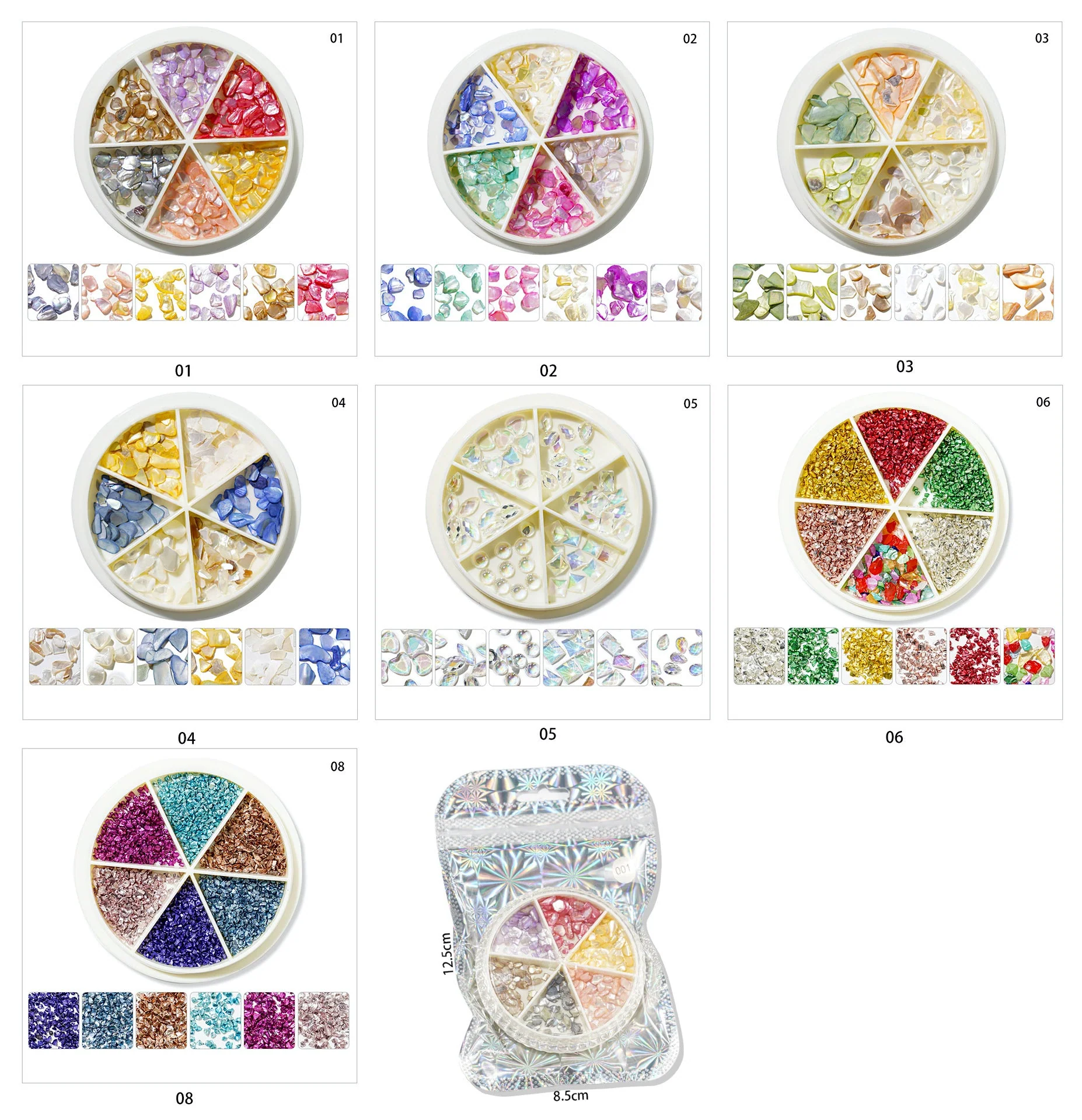 Mixed Shape Resin Shells Decoration Wheels - Image 12