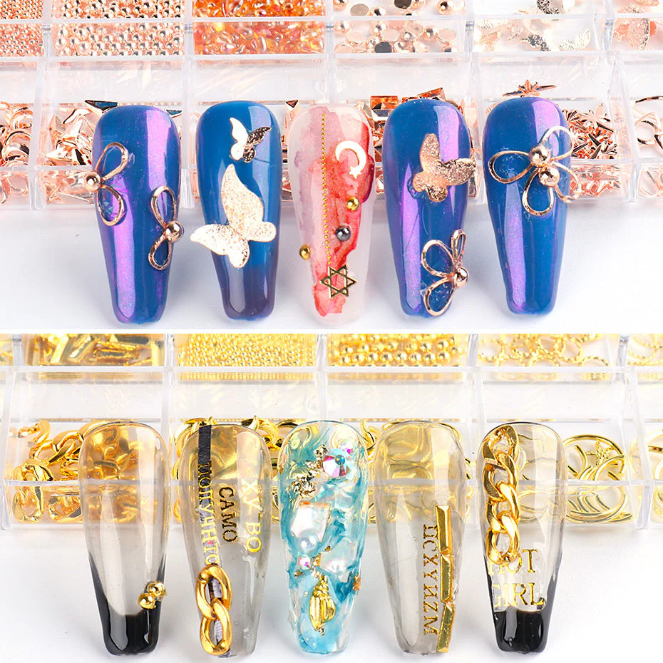 Mixed Style Nail Art 3D Charm Decoration Tray - Image 2