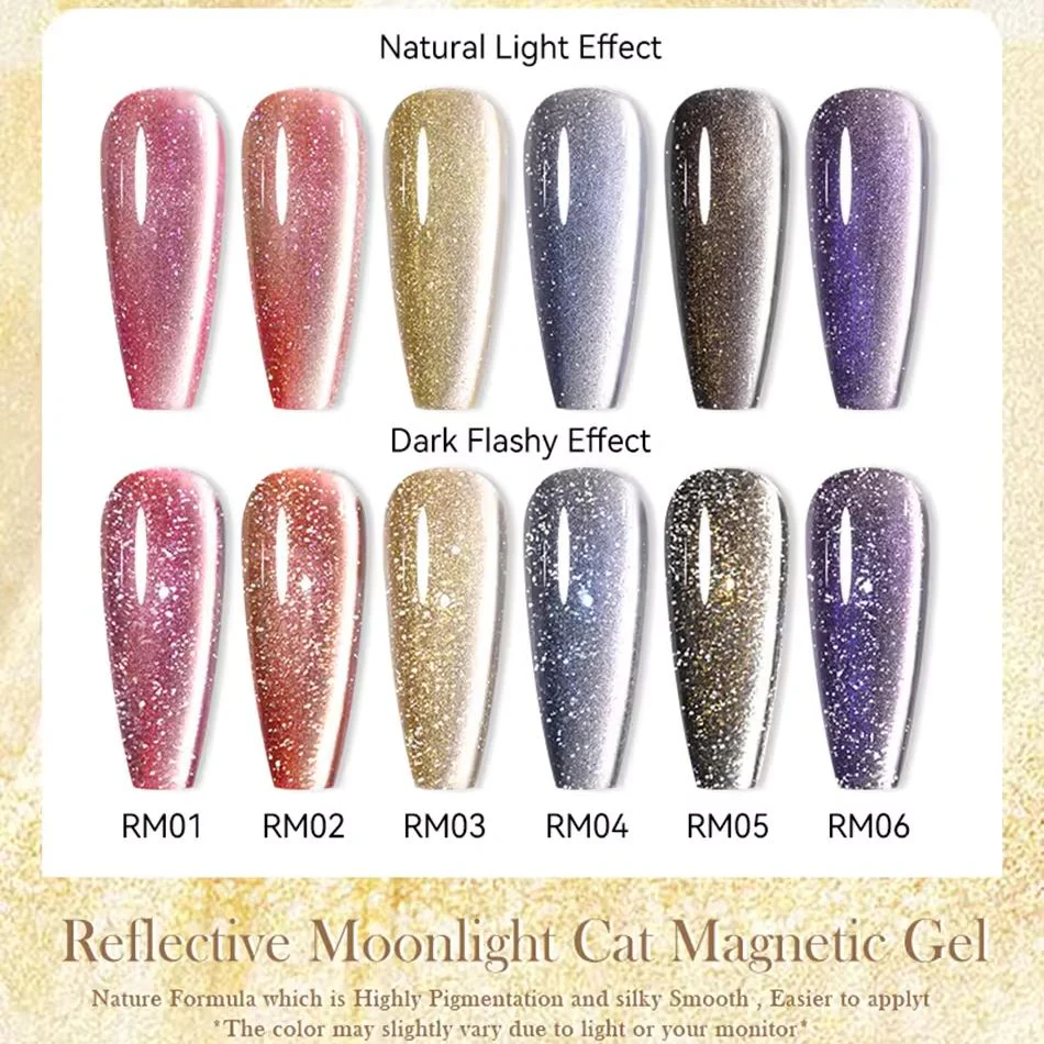 Moonlight Diamond Reflective Cat Eye Magnetic Gel Polish Born Pretty - Image 2