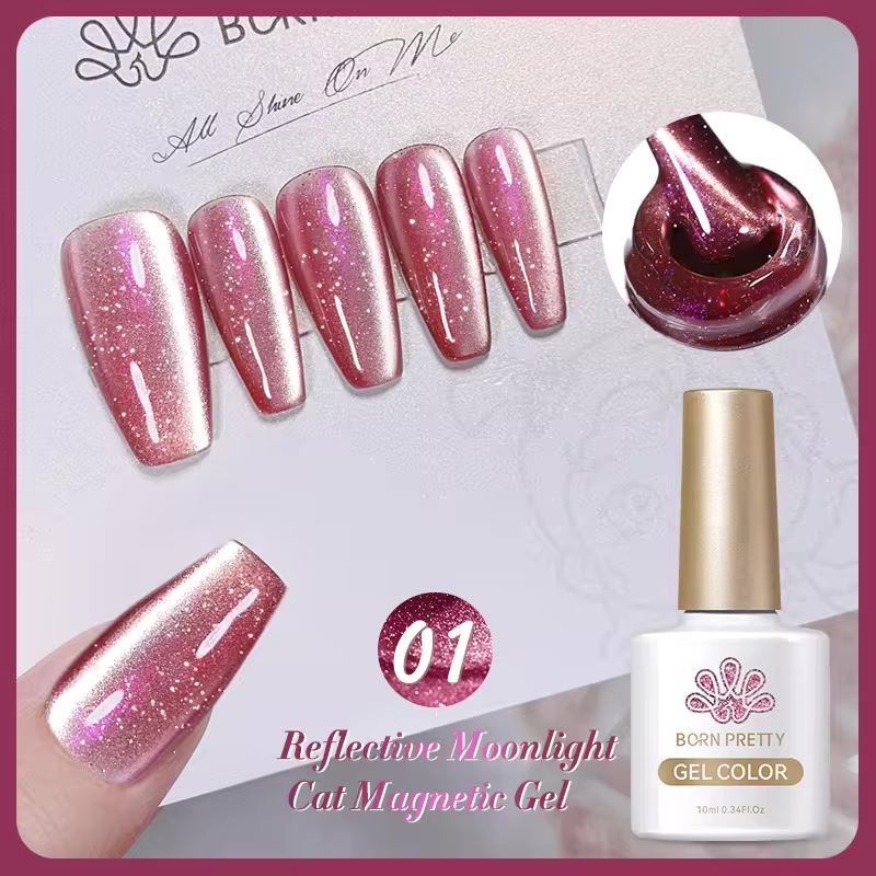 Moonlight Diamond Reflective Cat Eye Magnetic Gel Polish Born Pretty - Image 4