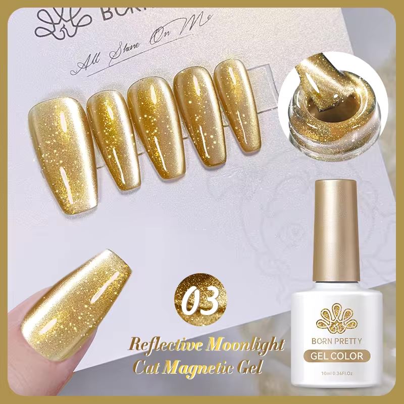 Moonlight Diamond Reflective Cat Eye Magnetic Gel Polish Born Pretty - Image 6