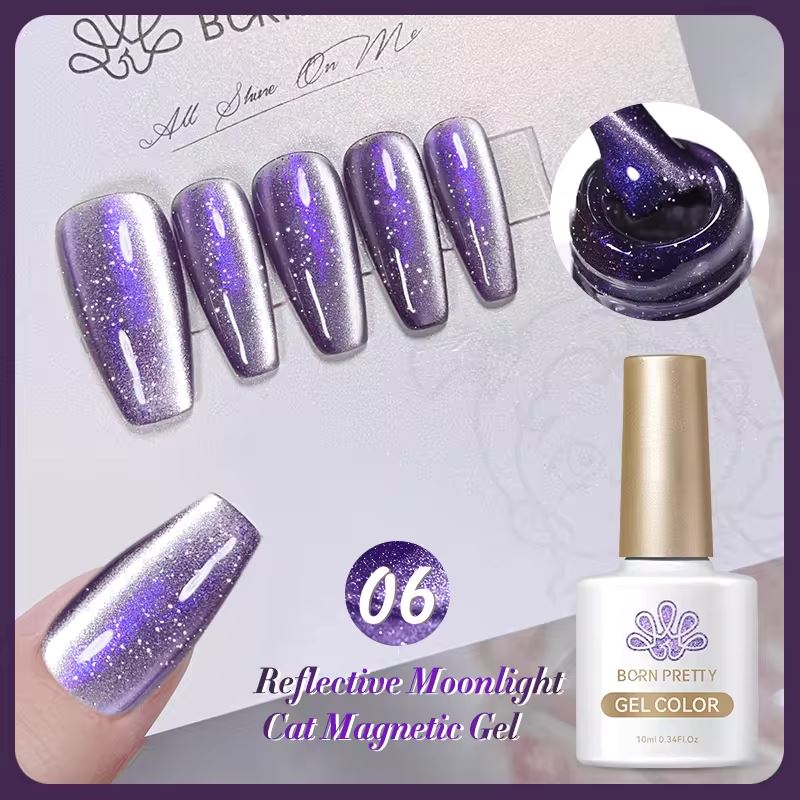 Moonlight Diamond Reflective Cat Eye Magnetic Gel Polish Born Pretty - Image 9