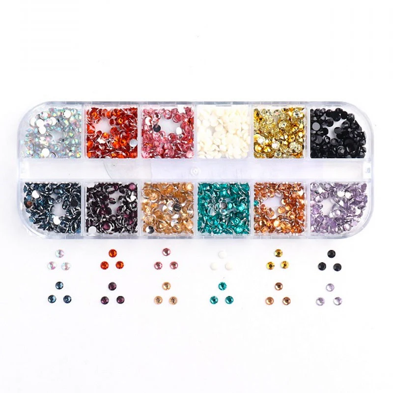Multicolour Round Nail Rhinestones Trays - Image 10