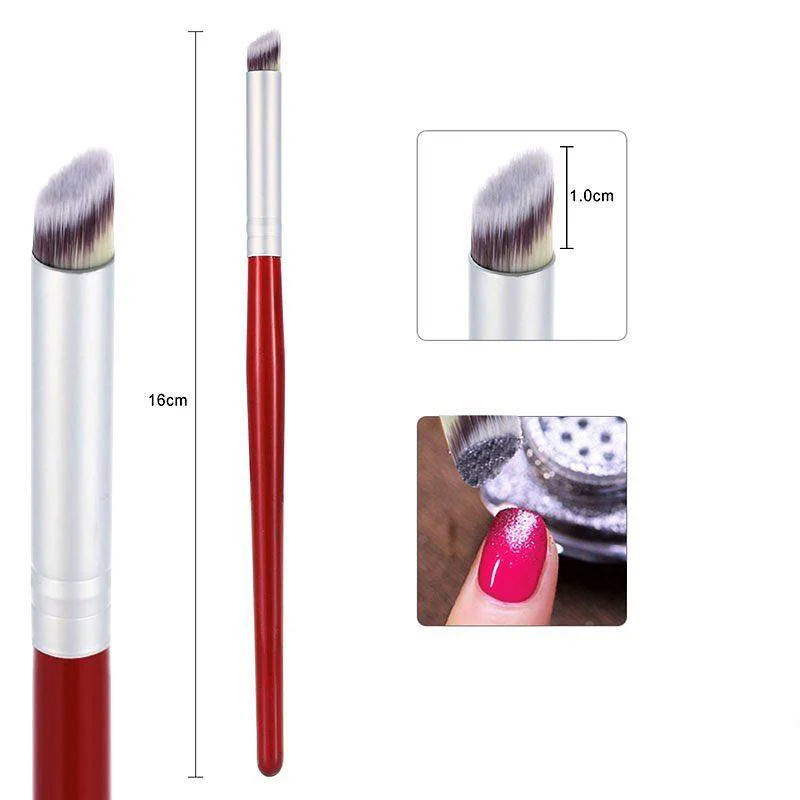 Nail Art Angled Ombre Brush For Powder Colour Mixing - Image 3