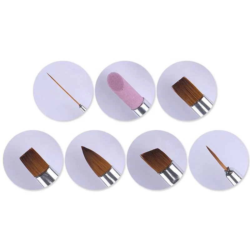 Nail Art Brush Set 7pcs - Lavender - Image 4