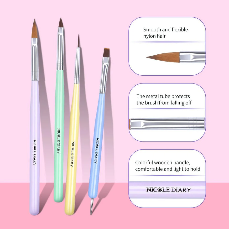 Nail Art Brush Set 8pcs - Image 4