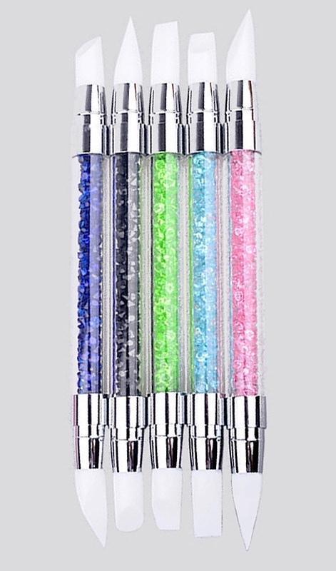 Nail Art Pen 2 Way Silicone 5pcs Set - Image 3