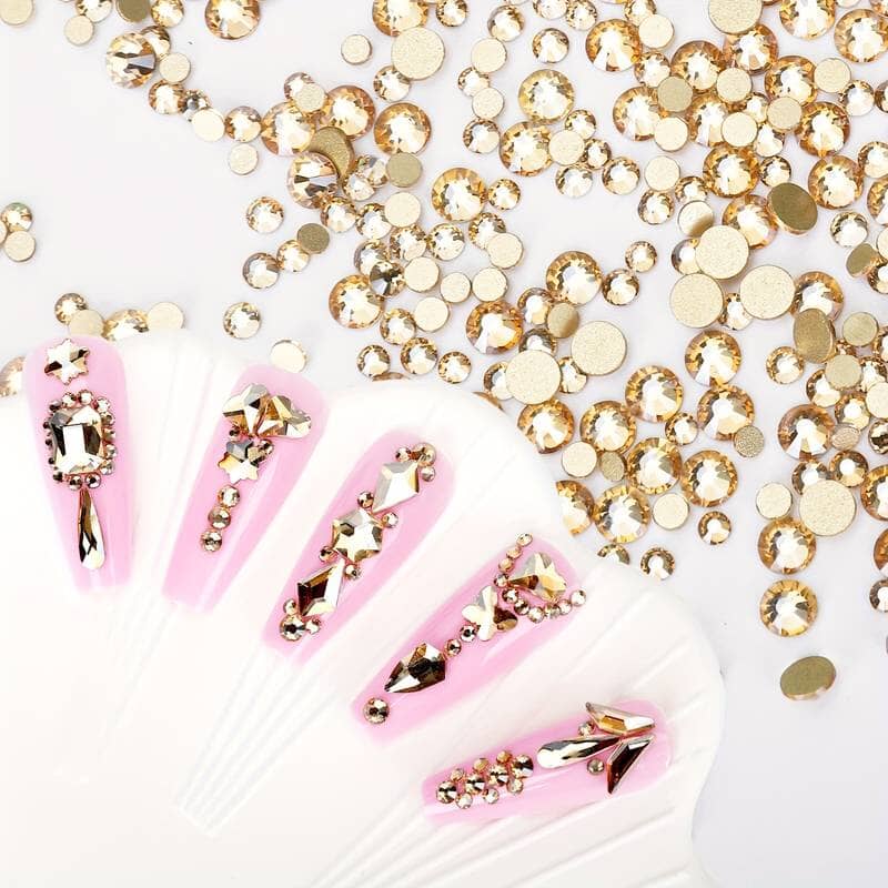 Nail Art Rhinestones Tray Gold and Silver - Image 10