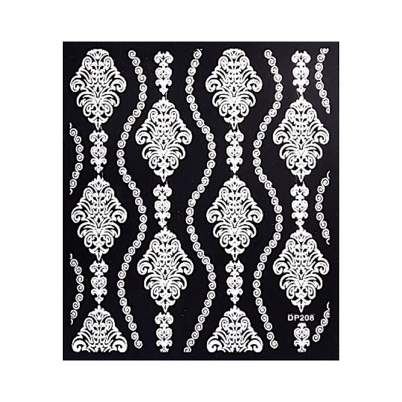 White Flowers Lace Nail Art Stickers - Image 10