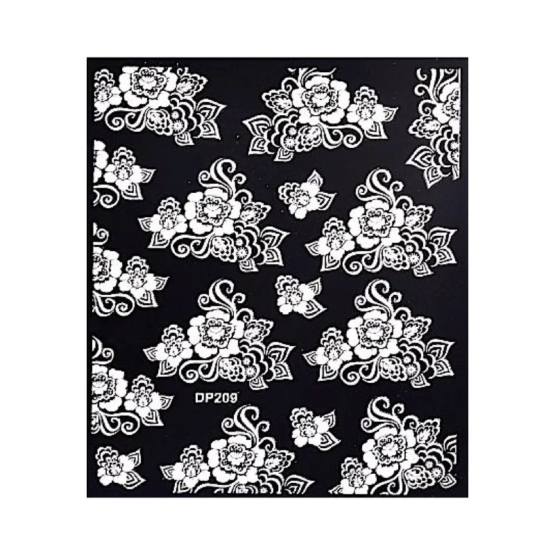 White Flowers Lace Nail Art Stickers - Image 11