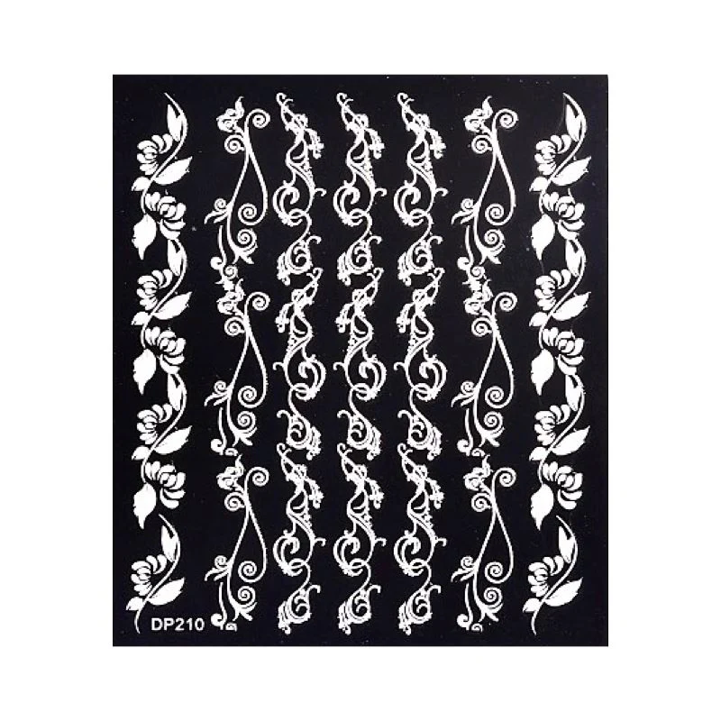 White Flowers Lace Nail Art Stickers - Image 12