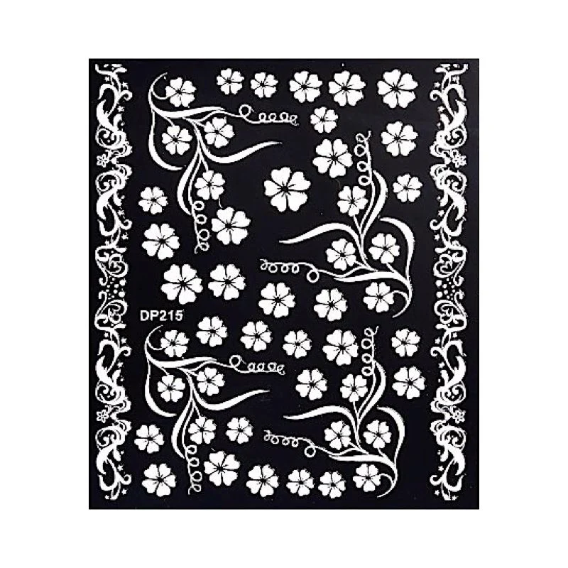 White Flowers Lace Nail Art Stickers - Image 17