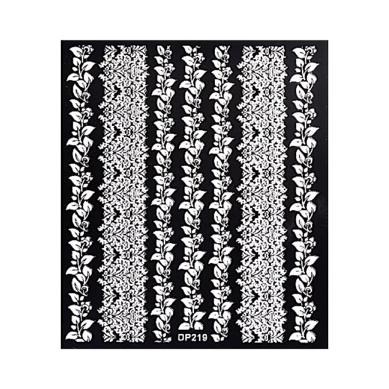 White Flowers Lace Nail Art Stickers - Image 21
