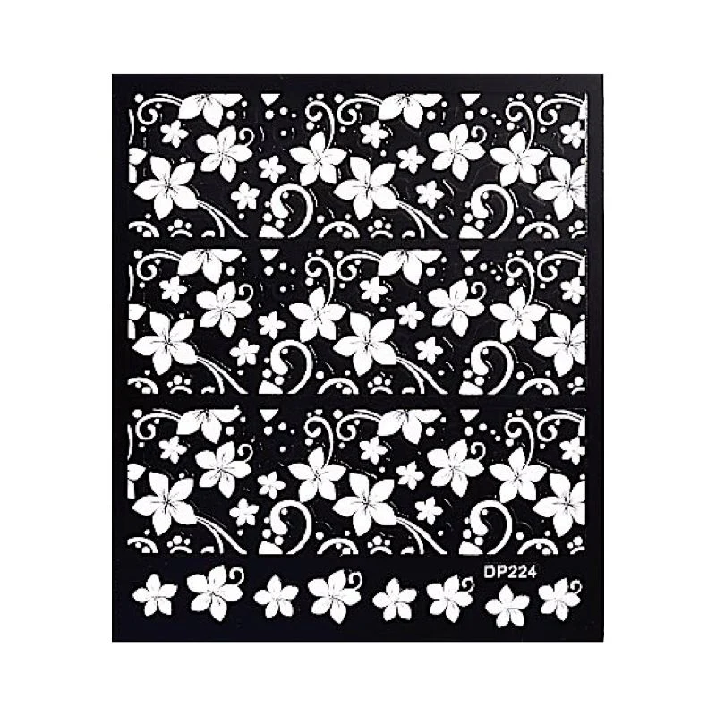 White Flowers Lace Nail Art Stickers - Image 26