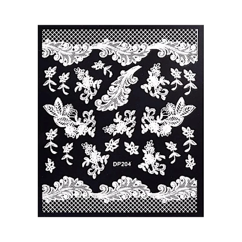 White Flowers Lace Nail Art Stickers - Image 6