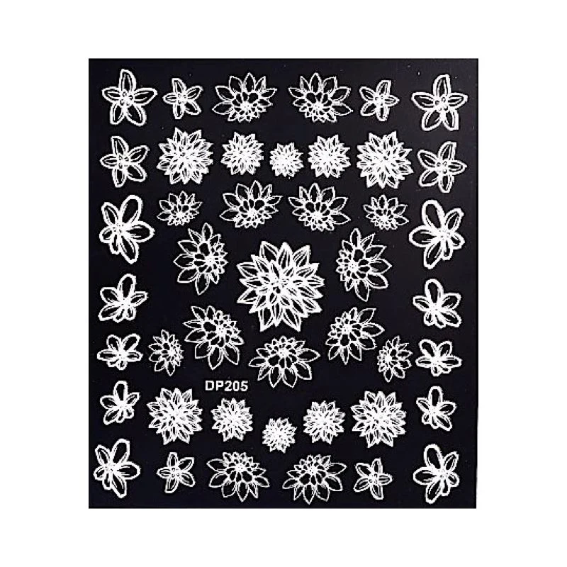 White Flowers Lace Nail Art Stickers - Image 7