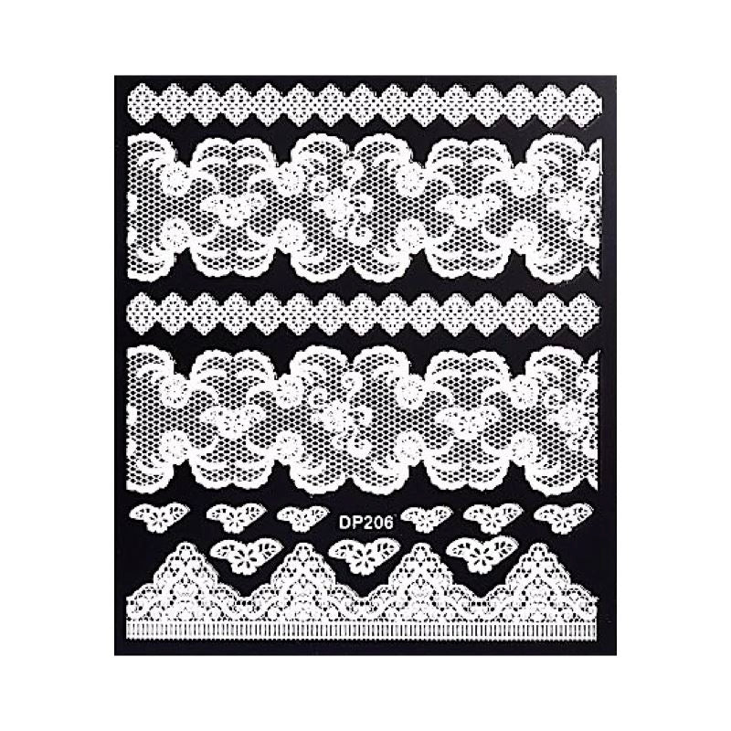 White Flowers Lace Nail Art Stickers - Image 8