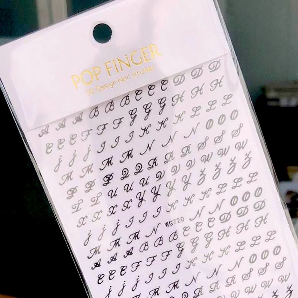 Nail Art Sticker - Letters (Bickham Script) - Image 4