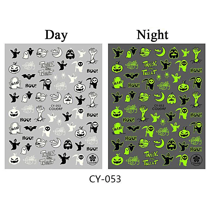 Nail Art Stickers - Halloween Glow in the Dark - Image 10