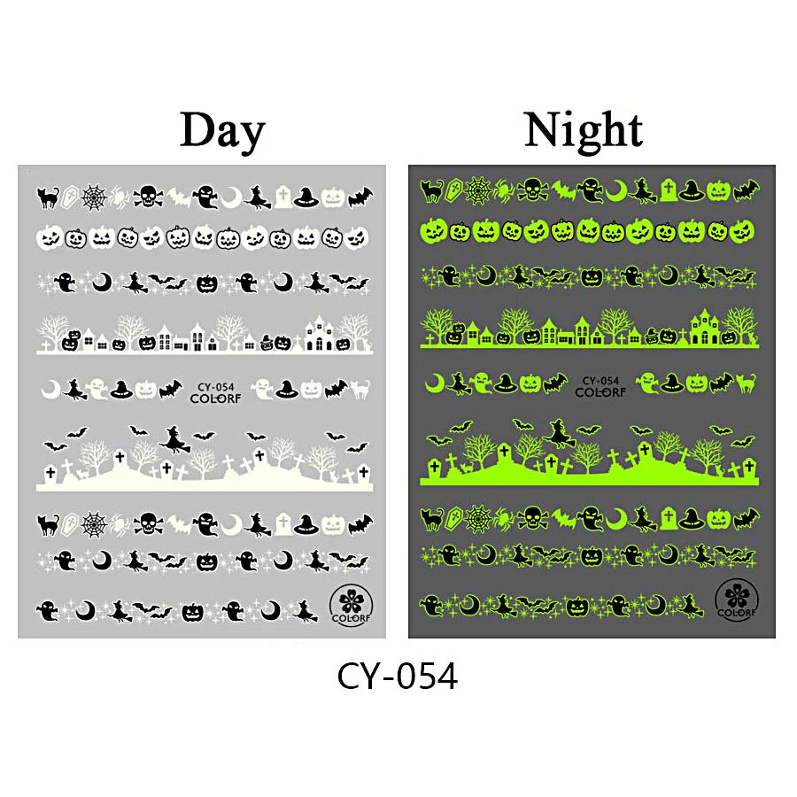 Nail Art Stickers - Halloween Glow in the Dark - Image 11